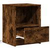 vidaXL Bedside Cabinets with LED Lights 2 pcs Smoked Oak Engineered Wood