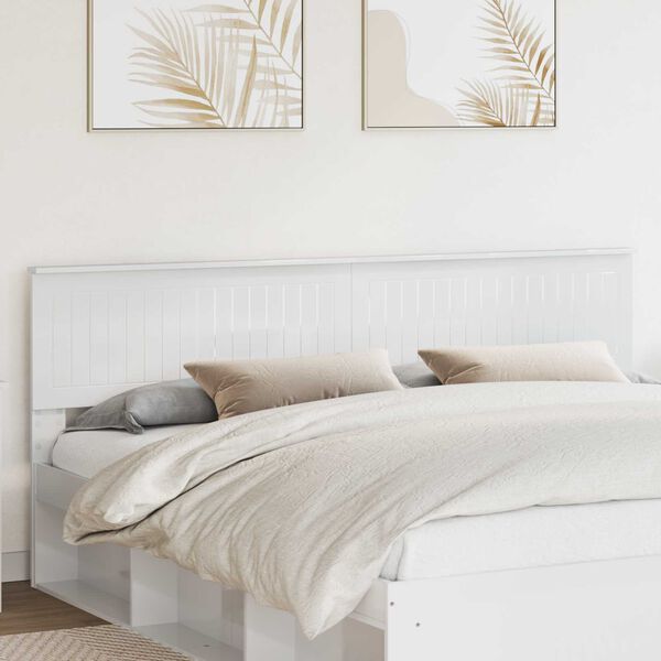 vidaXL Headboard Gloss White 200 cm Engineered wood