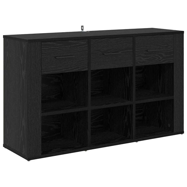 vidaXL Sideboard Black Oak 100 x 30 x 59.5 cm Engineered Wood