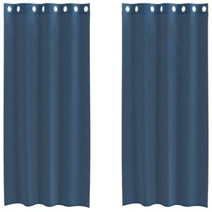 vidaXL Voile Curtains with Grommets 2 pcs Royal Blue