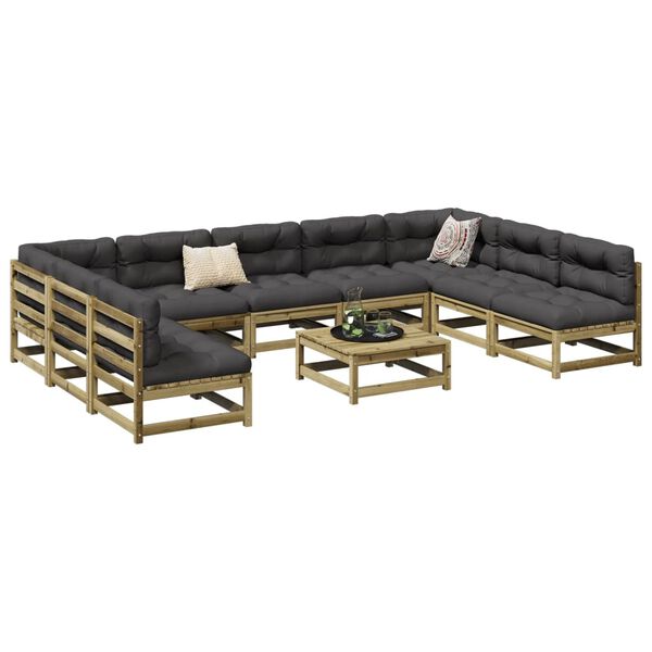 vidaXL 10 Piece Garden Sofa Set Impregnated Wood&nbsp;Pine