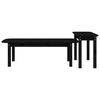 vidaXL 2 Piece Coffee Table Set Black Solid Wood Pine
