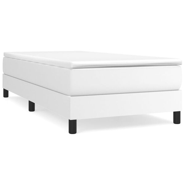 vidaXL Box Spring Bed Frame White Single Faux Leather (UK/IE/FI/NO only)