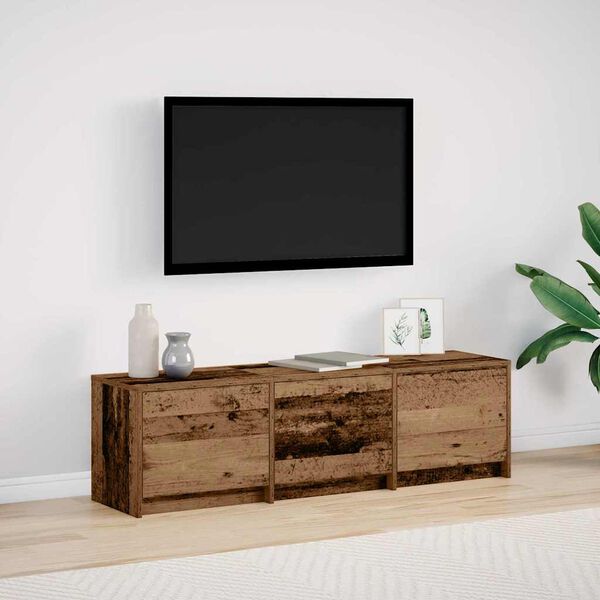 vidaXL TV Cabinet with LEDs Old Wood 140 x 34 x 40 cm Engineered Wood