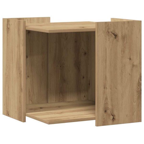 vidaXL Cat Litter Box Enclosure Artisian Oak 53x53x51 cm Engineered Wood