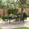 vidaXL Garden Dining Set 7 pcs Black Powder-Coated Steel