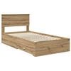 vidaXL Bed Frame with Drawer Artisan Oak 100 x 200 cm Engineered Wood
