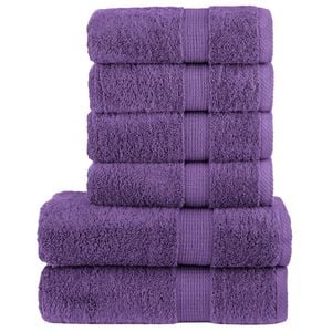 vidaXL 6 Piece Premium Towel Set SOLUND Purple 600 gsm