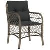 vidaXL Garden Chairs with Cushions 2 pcs Grey Poly Rattan