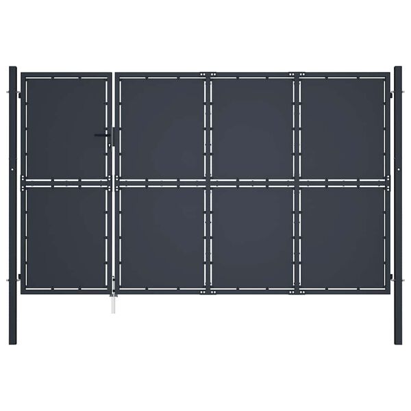 vidaXL Garden Gate Steel 350x150 cm Anthracite