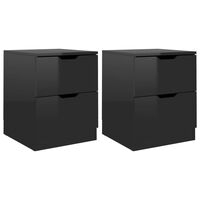 vidaXL Bedside Cabinets 2 pcs High Gloss Black 40x40x50 cm Engineered Wood