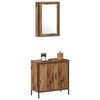 vidaXL Bathroom Furniture Set with Shelf 2 pcs Brown Engineered wood