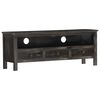vidaXL TV Cabinet Black 120x30x45 cm Solid Mango Wood