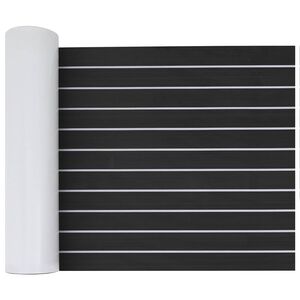 vidaXL Boat Mat Striped Dark Grey and White 240 x 60 cm EVA