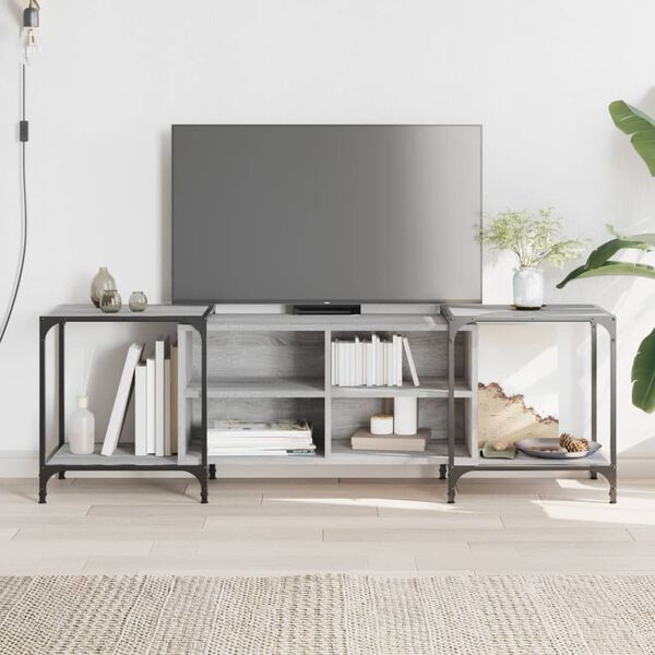 vidaXL TV Cabinet Grey Sonoma 153x37x50 cm Engineered Wood