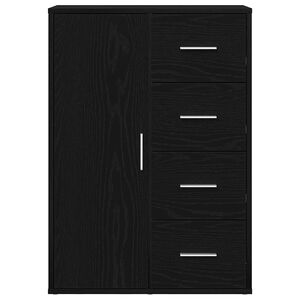 vidaXL Sideboard with Drawer Black Oak 60 x 31 x 84 cm Engineered Wood