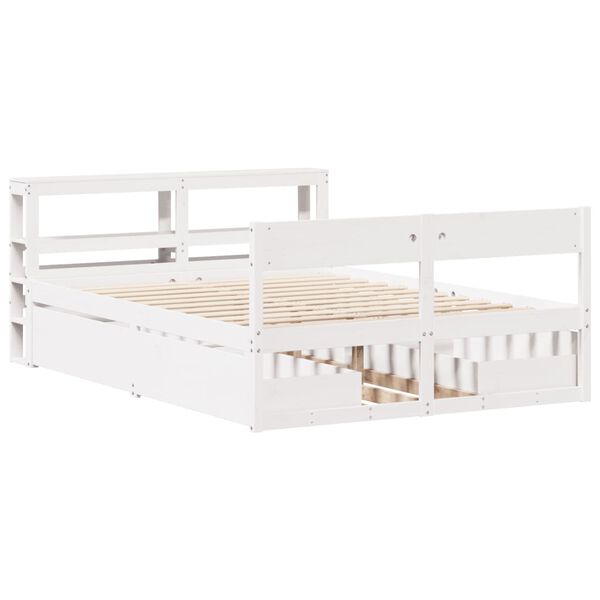 vidaXL Bed Frame without Mattress White 160x200 cm Solid Wood Pine