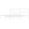 vidaXL Metal Bed Frame without Mattress with Headboard White 180x200cm