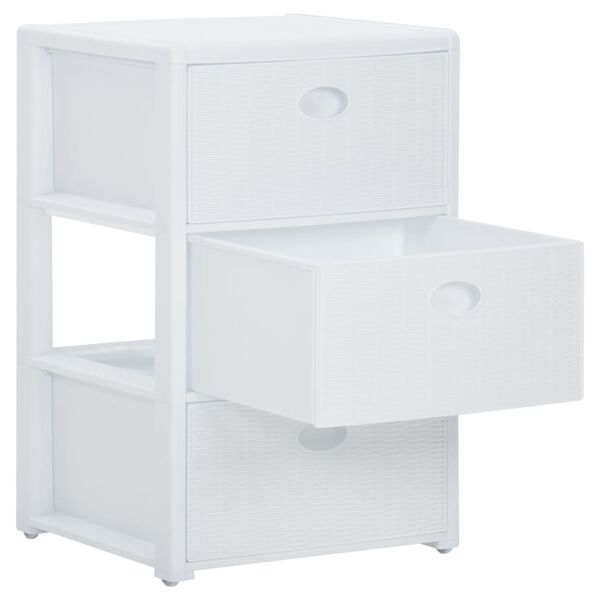 vidaXL 3-Drawer Chest White 40x40x60 cm
