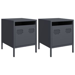 vidaXL Bedside Cabinets&nbsp;2 pcs Anthracite 35x39x43.5 cm Steel