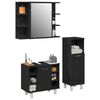 vidaXL Bathroom Furniture Set with Shelf 3 pcs Black 30 x 30 x 99.5 cm