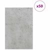 vidaXL Decor Panels 50 pcs Concrete grey 40 x 60 x 0.3 cm