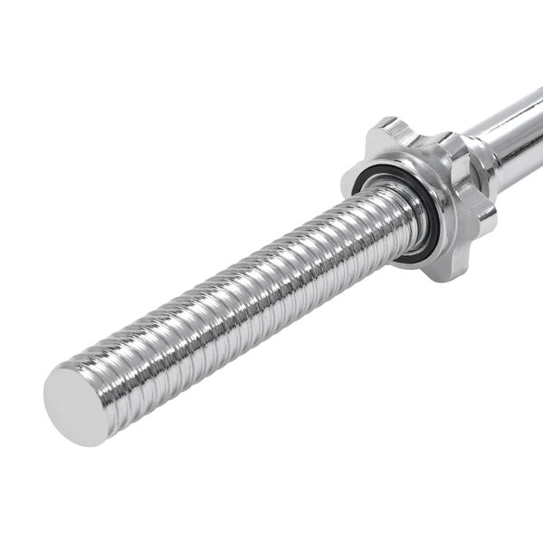 vidaXL Barbell Bar 3x140 cm Solid Steel Silver