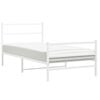 vidaXL Metal Bed Frame without Mattress with Footboard&nbsp;White 100x190cm