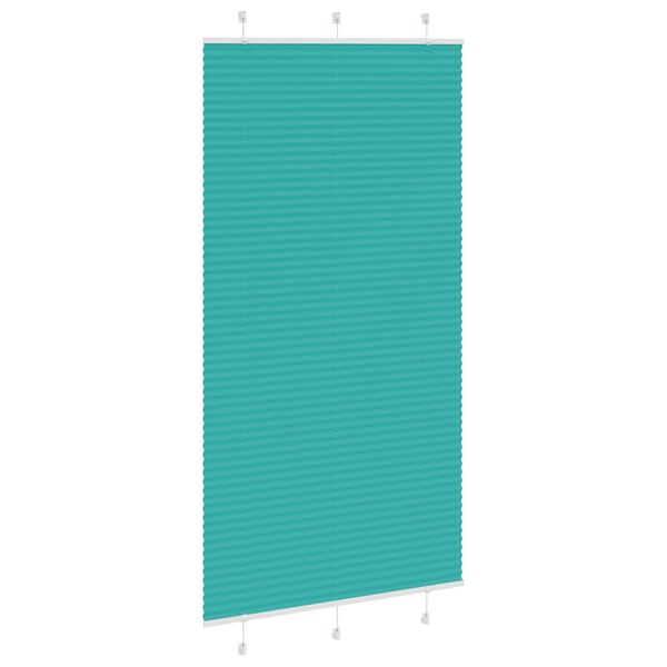 vidaXL Pleated Blind Petrol Green 105x200 cm Fabric Width 104.4 cm Polyester
