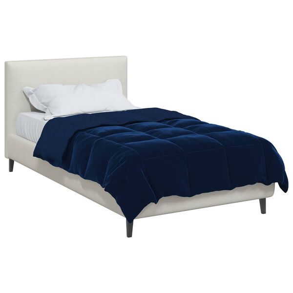 vidaXL Summer Duvet Quilted Dark Blue 135 x 220 cm Microfiber
