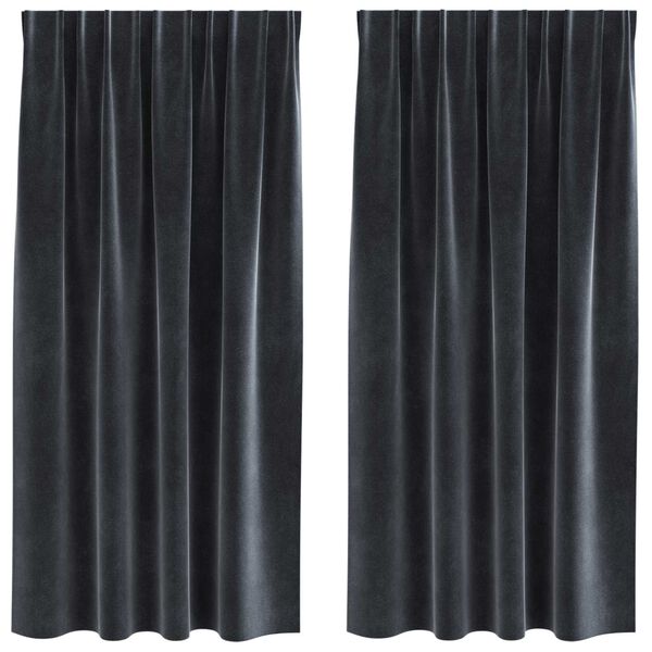 vidaXL Blackout Curtains 2 pcs Dark Grey 140 x 175 cm Velvet