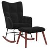 vidaXL Rocking Chair with Footstool 2 pcs Black Velvet