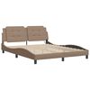 vidaXL Bed Frame with LED without Mattress "Zadar" Cappuccino 160x200 cm