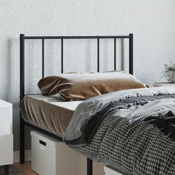 vidaXL Metal Headboard Black 80 cm