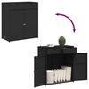 vidaXL Garden Storage Cabinet Black 105x55x113 cm Poly Rattan