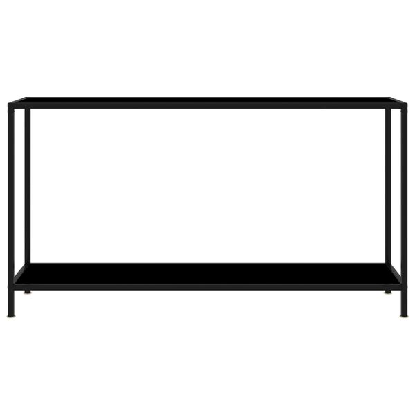 vidaXL Console Table Black 140x35x75 cm Tempered Glass