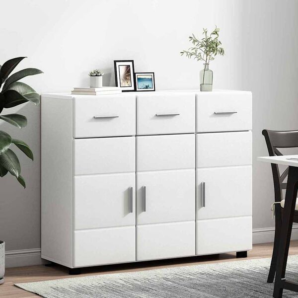 vidaXL Sideboard FLORIN White 88.5 x 30.5 x 73 cm Engineered Wood