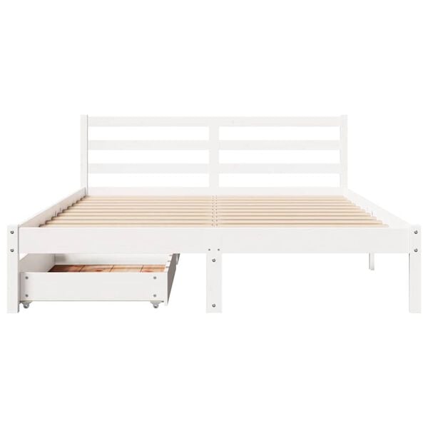 vidaXL Bed Frame without Mattress White 120x200 cm Solid Wood Pine