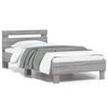 vidaXL Bed Frame without Mattress with Headboard Grey Sonoma 75x190 cm Small Single