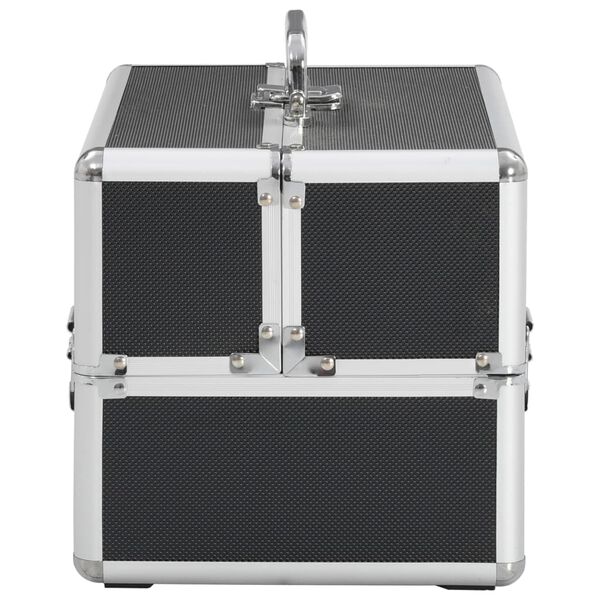 vidaXL Make-up Case 22x30x21 cm Black Aluminium