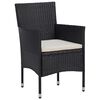 vidaXL 3 Piece Garden Dining Set Poly Rattan and Solid Wood Black