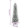 vidaXL Artificial Slim Christmas Tree with Flocked Snow 120 cm PVC&PE