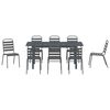 vidaXL Garden Dining Set 9 pcs Anthracite Powder-coated Steel