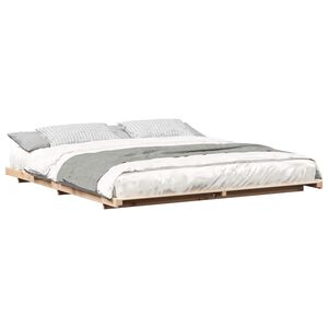 vidaXL Floor Bed Frame Brown 180 x 220 cm Solid pine wood
