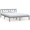 vidaXL Bed Frame without Mattress Grey Solid Wood 140x200 cm
