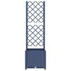 vidaXL Garden Planter with Trellis Blue Grey 40x40x136 cm PP