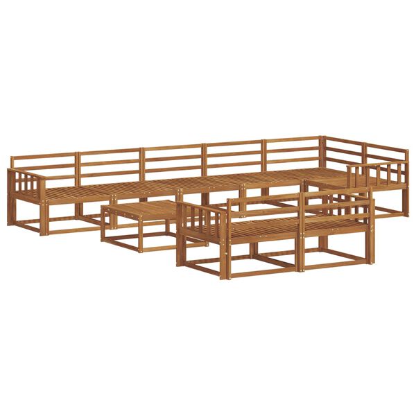 vidaXL Outdoor Sofa Set 9 pcs Natural Solid Acacia Wood