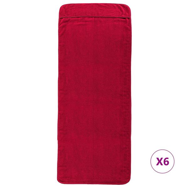 vidaXL Beach Towels 6 pcs Burgundy 60x135 cm Fabric 400 GSM