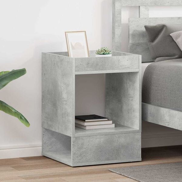 vidaXL End Table 2 pcs Concrete Grey 40 x 40 x 56 cm Engineered Wood