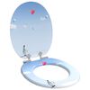 vidaXL Soft-Close Toilet Seat Blue 44 x 38 cm MDF board